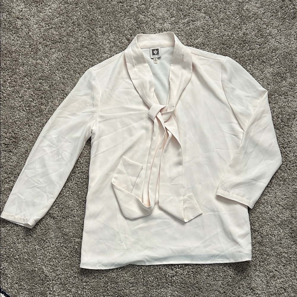 Pale Pink Pussybow Blouse